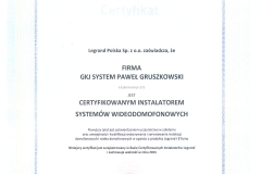 BTCINO-LEGRAND-CERTYFIKAT-PAWEŁ-GRUSZKOWSKI_GKJ_SYSTEM_2015